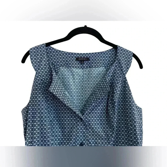 Lafayette 148 Sleeveless Peplum Collared Button Up Blouse - Picture 3 of 10